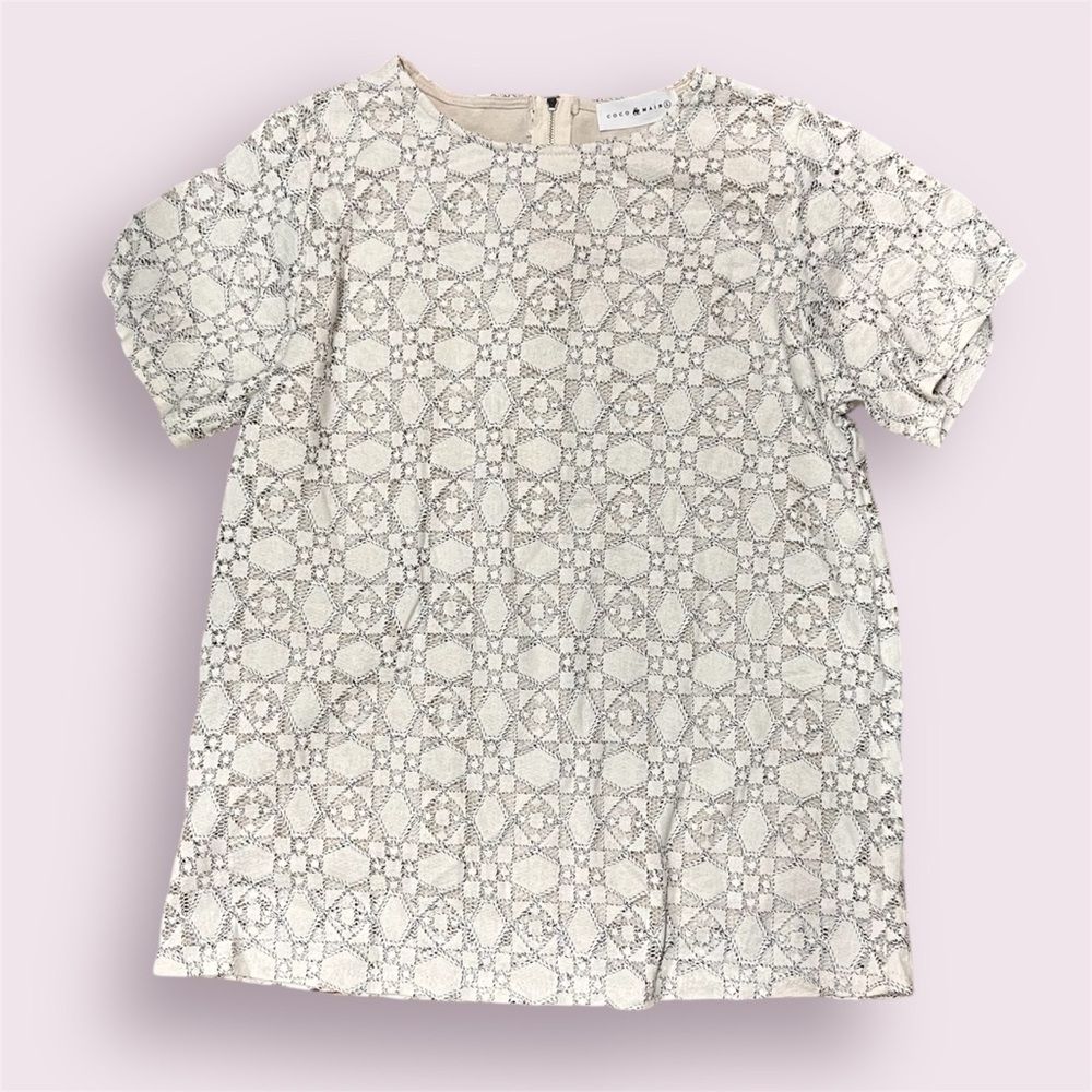 Coco & Main Lace Overlay Exposed Zipper Top Size Large